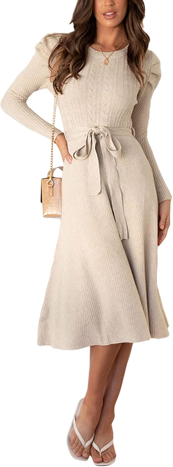 frill hem sweater dress