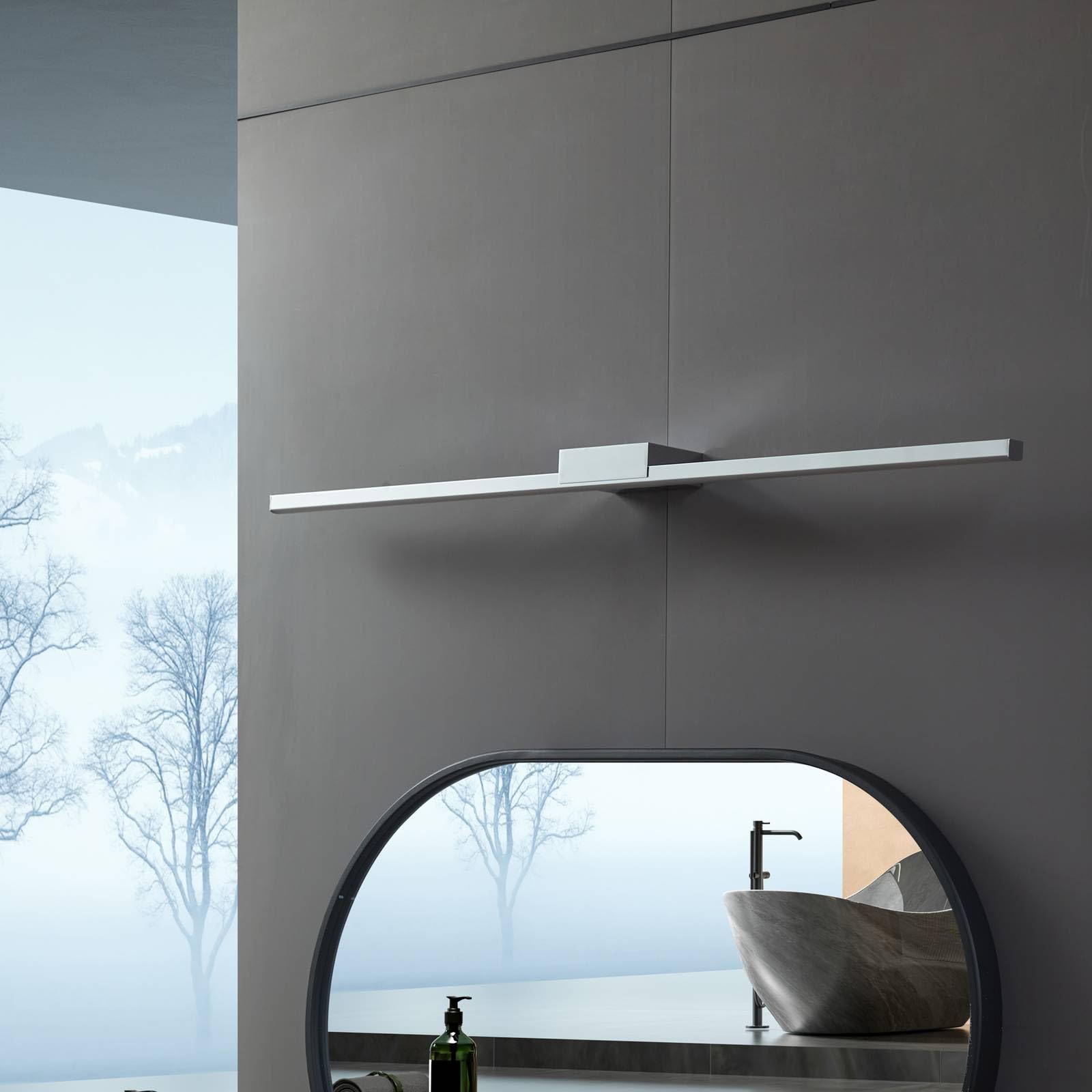 Lucande LED Wandleuchte, Wandlampe Bad Kivana (spritzwassergeschützt (Modern) in Chrom aus Aluminium (1 flammig) - Wandleuchten Spiegelleuchte Badezimmer Wandbeleuchtung Badezimmerleuchte