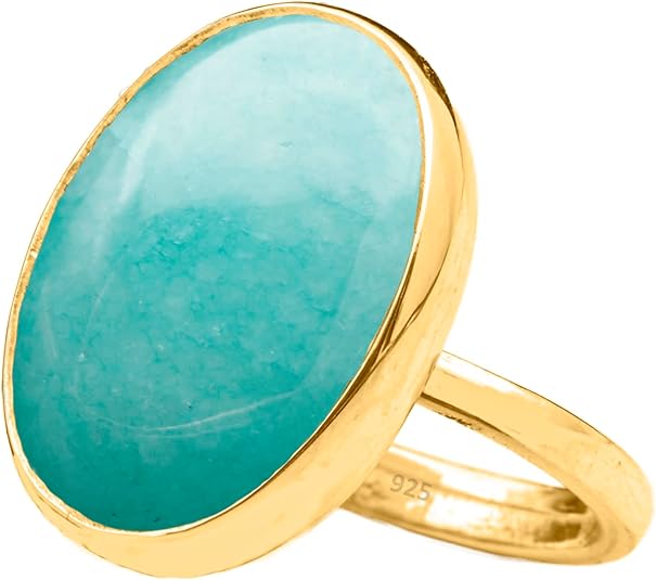 Natural Gray Striped Agate Crystal Ring 24K Gold Vermeil 925 Sterling Silver Oval Solitaire Gemstone Dainty Gemini Perception Statement Ring Handmade Turkish Fine Jewelry