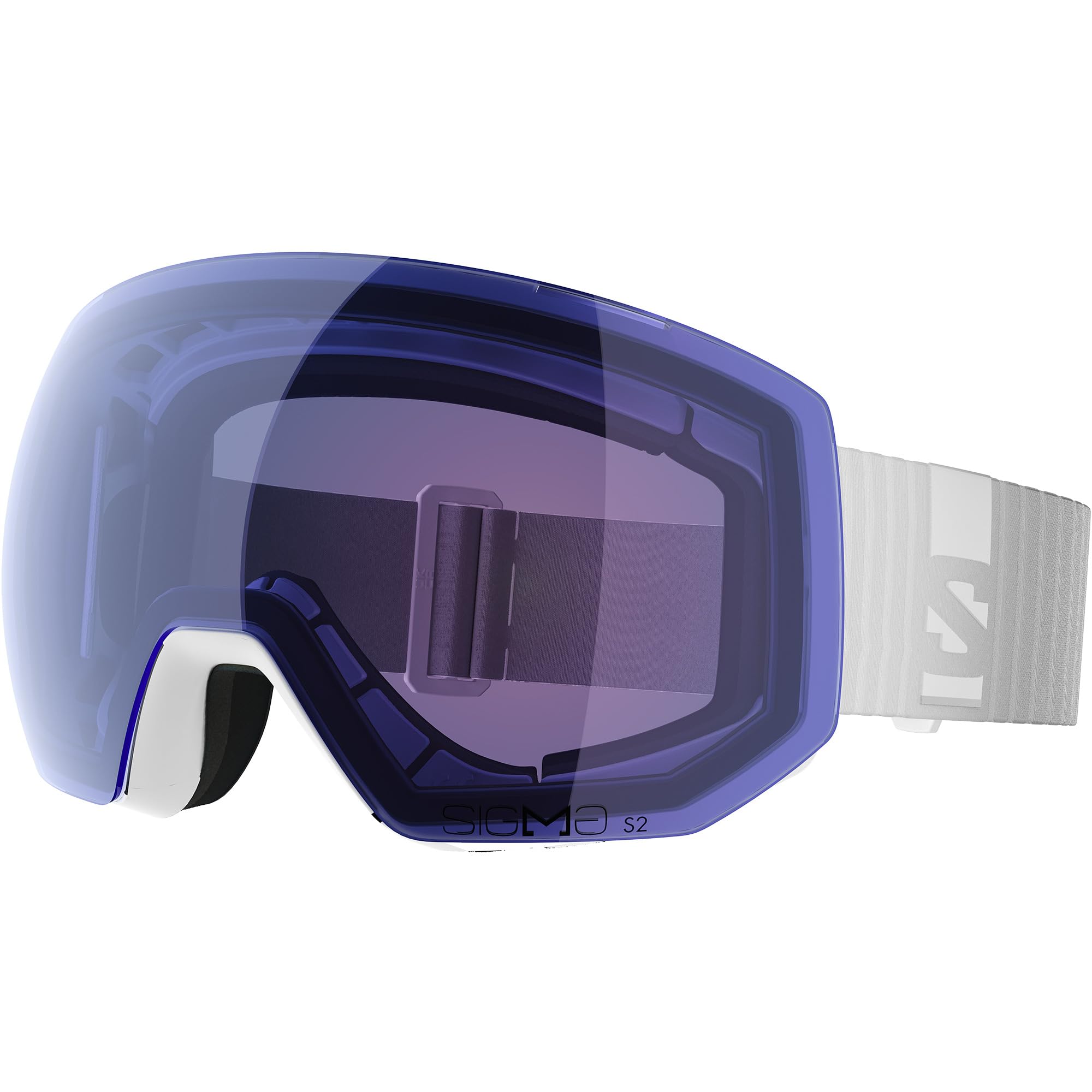 Salomon RADIUM PRO SIGMA Goggles for Kids Anti-Fog Ski Goggles for Trail Running and Mountain Sports White/Ice Blue - Image 2