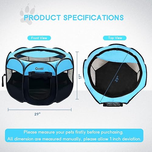 Miniatura 60 de Corralito para gatos, de interior, cerrado, portátil, plegable, para perros, exteriores, con cubierta superior y cremallera, gatitos, cachorros, Rosa