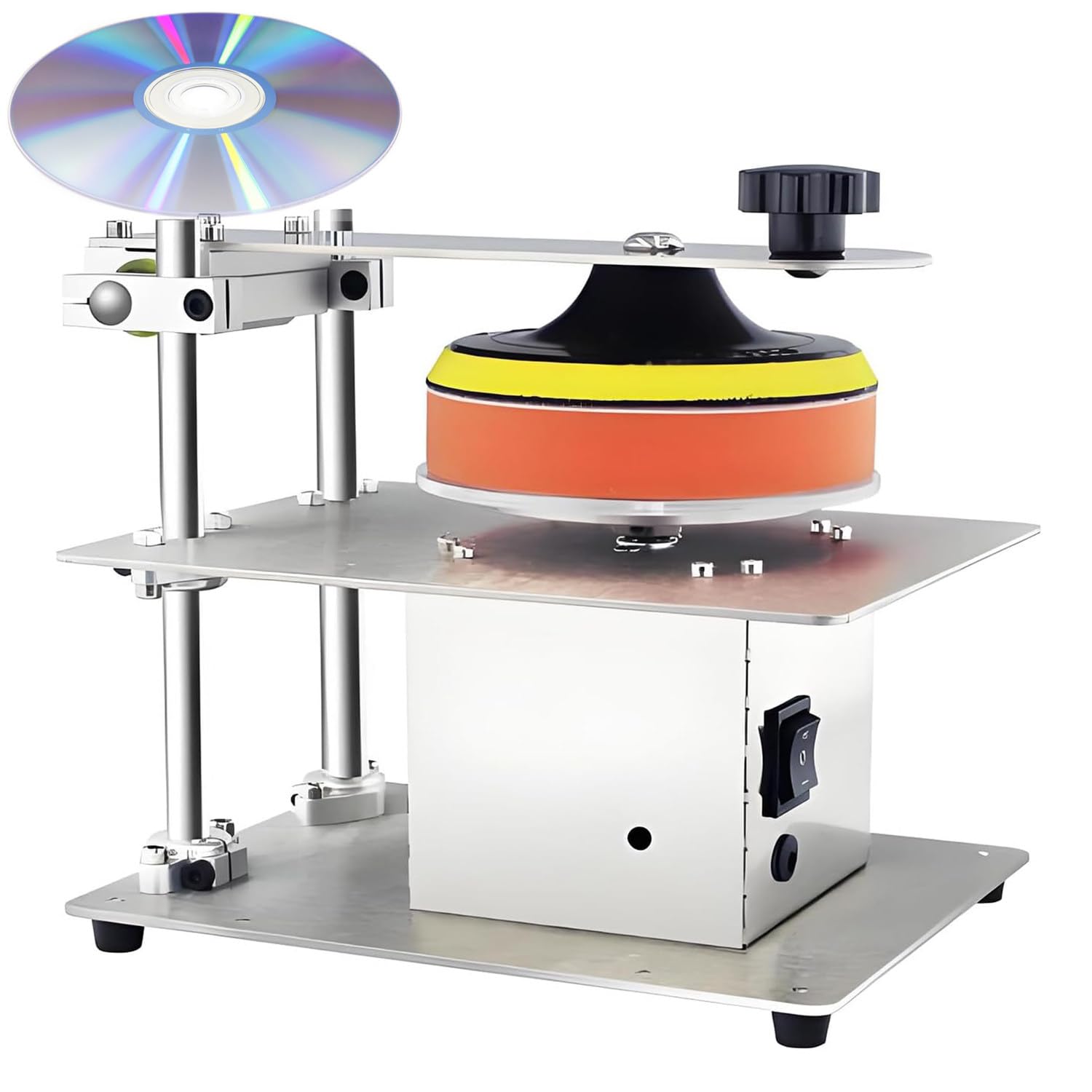 Macchina per la riparazione dei graffi del disco, lucidatrice a 7 velocità da 200 W, con telaio resistente, velocità regolabile, per la pulizia di rifacimento della superficie di CD, DVD danneggiati