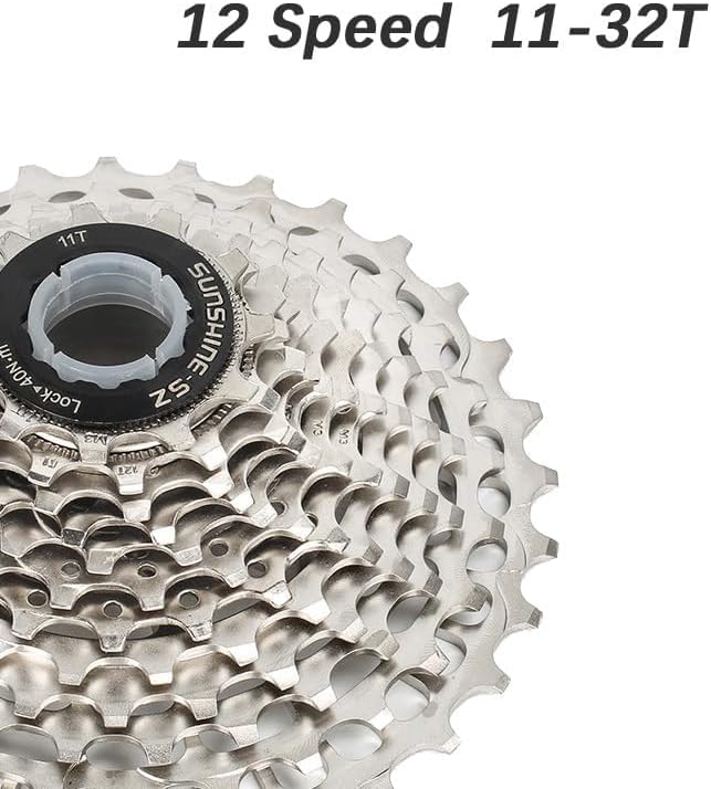 DJC Road Bike HG Freewheel Cassette 11s 12 Speed 11-28 32 34 36T Ultralight for HG Interface Sunshine-SZ Oilslick(Silver, 11s-11-34T)