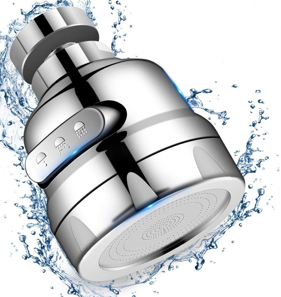 NAIDEV 1 pack Movable Kitchen Sink Aerator Swivel - 360° Rotatable Faucet Sprayer Head Replacement for Kitchen, Multi-function Anti-Splash Tap Aerator Faucet Nozzle with 3 Modes Adjustment, (head - c, 1) (B09YH8XZVN) Amazon Price History, Amazon Price Tracker