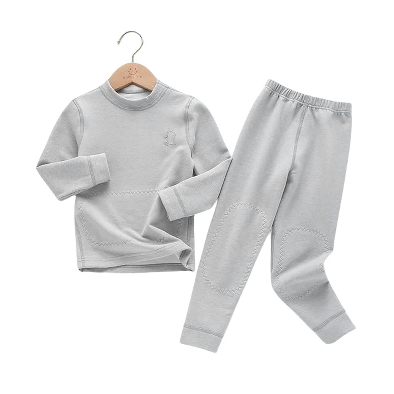 Zonto Winterunterwäsche für Kinder Frühling Und Herbst Kinderanzug Modische Jungen Und Mädchen Thermische Unterwäsche Set Süßigkeiten Farbe Heimkleidung 2-Teiliges Set-Blau-15-16T (Größe180)