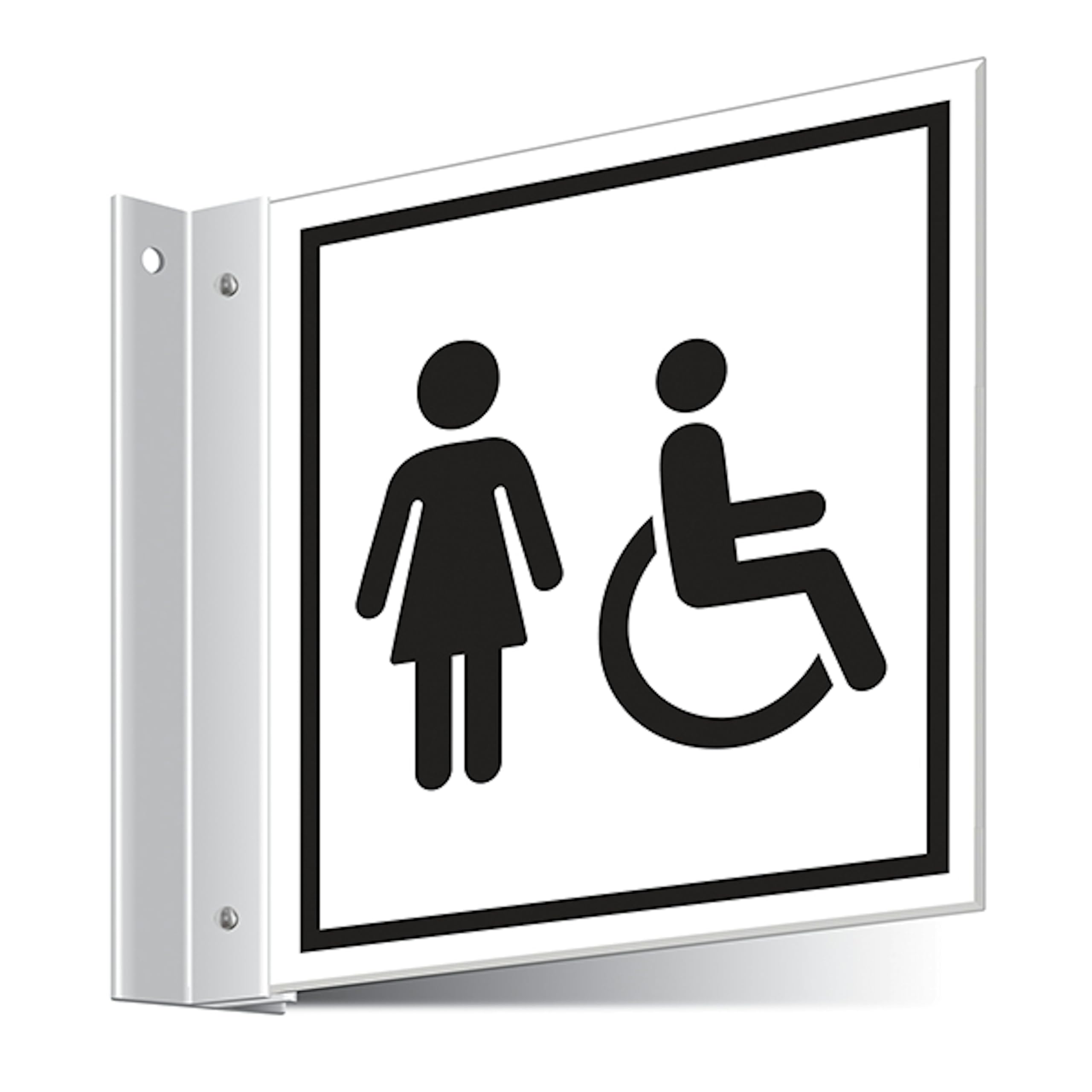 V Safety Female Disabled Toilets Corridor Sign 150 x 150 mm - 3mm Indoor Palboard Safety Sign