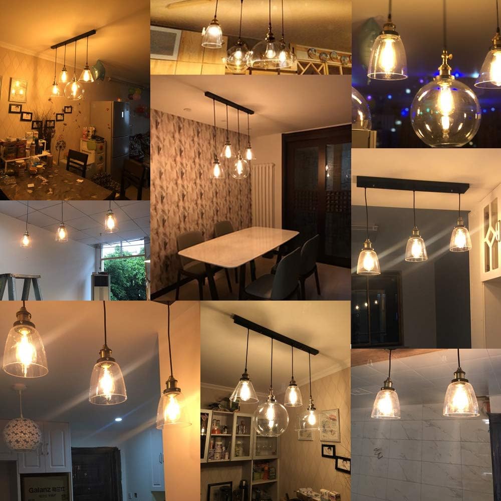 1-Ligh H-Type Track Light Pendants Restaurant Chandelier Glass Lampshade Pendant Light Industrial Dimmable Track Mount Pendant Lighting Fixtures Instant On Pendant Lamp Bulb Not Included