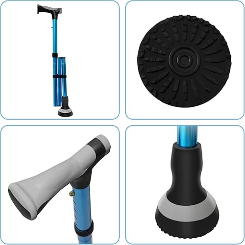 Miniatura 9 de Walking Cane for Seniors Cool Canes for Women Men, Adjustable, Foldable, Collapsible Walking Canes with Storage Bag All Terrain Retractable Walking