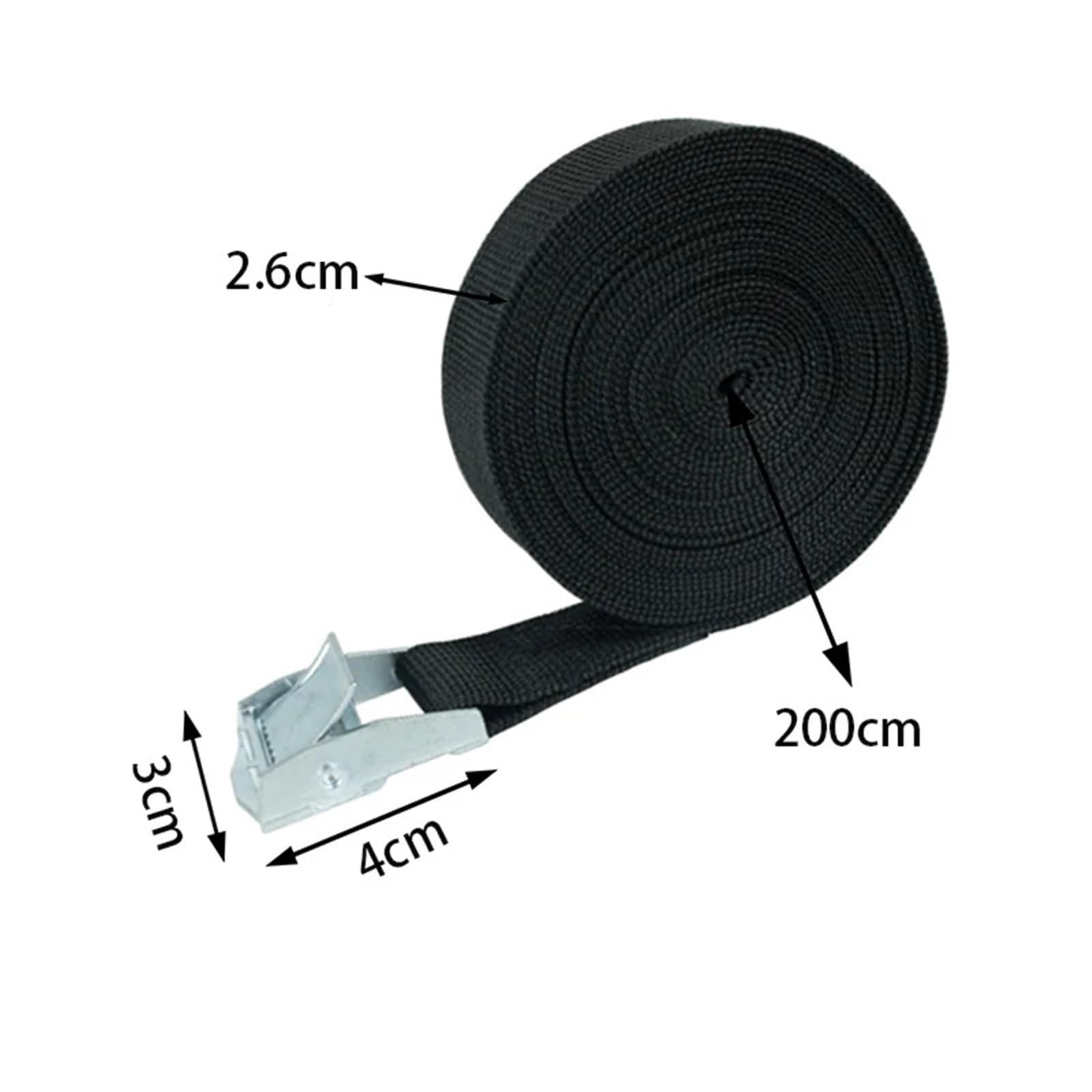 Cinghia Con Fibbia 10 pz Nero 2 m * 26mm Legare La Cinghia A Cricchetto Cintura Bagagli Borsa di Ancoraggio del Carico Con Fibbia In Metallo in lega zinco
