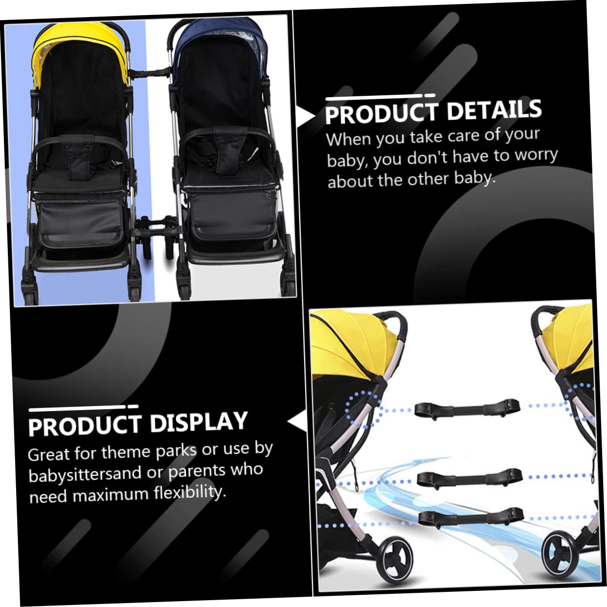 KOMBIUDA 3 piezas accesorios de enchufe para cochecito de bebé en automotor Twin Cochecito Automotriz Conector universal Cochecito Conector Twin Cochecito Conector de Cochecito