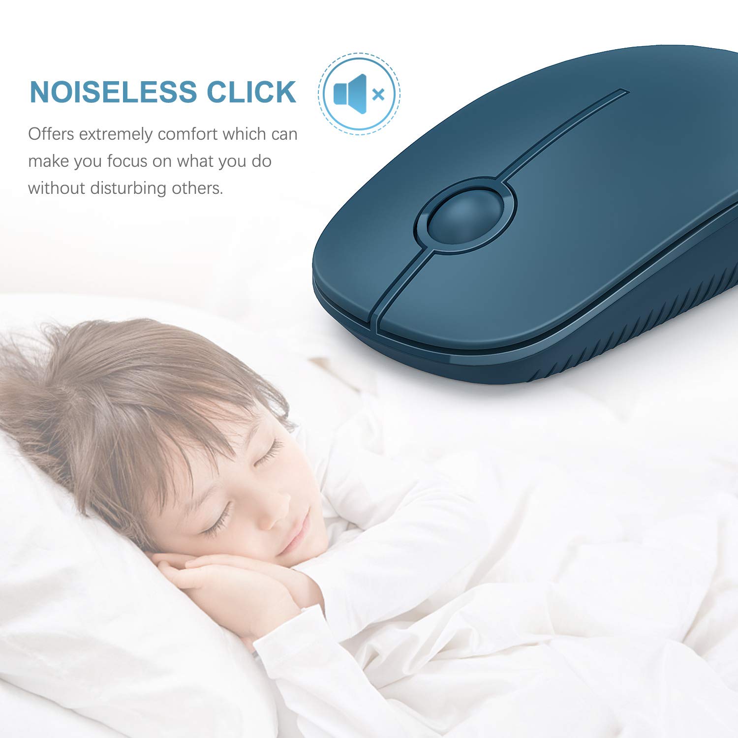 Condition photo showing New/Like New for vssoplor wireless mouse, 2.4g slim computer laptop mouse, sapphire blue | portable mouse, plug & play usb nano receiver, quiet silent optical mice for notebook, pc, laptop, computer, windows, mac