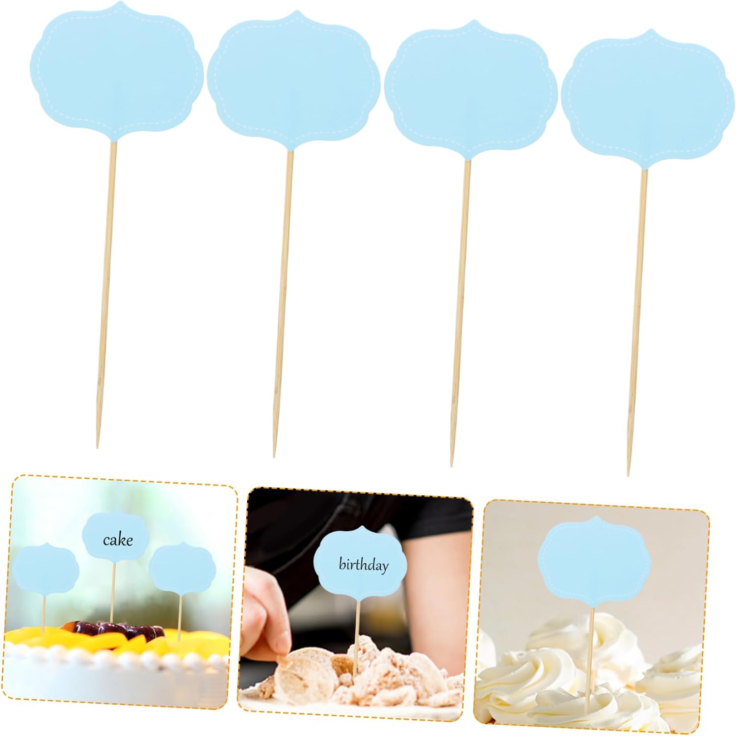 24pcs Writable Food Label Picks for Buffet Cake Cheese Xmas Tags