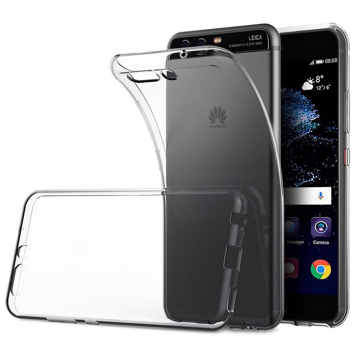 Leathlux Custodia Huawei P10 Lite Cover Trasparente Morbido Silicone Cover Protettivo Tpu Custodie 5 Fogli Di Plastica Sottile Con Disegnini Intercambiabili Chiaro Custodia Per Huawei P10 Lite