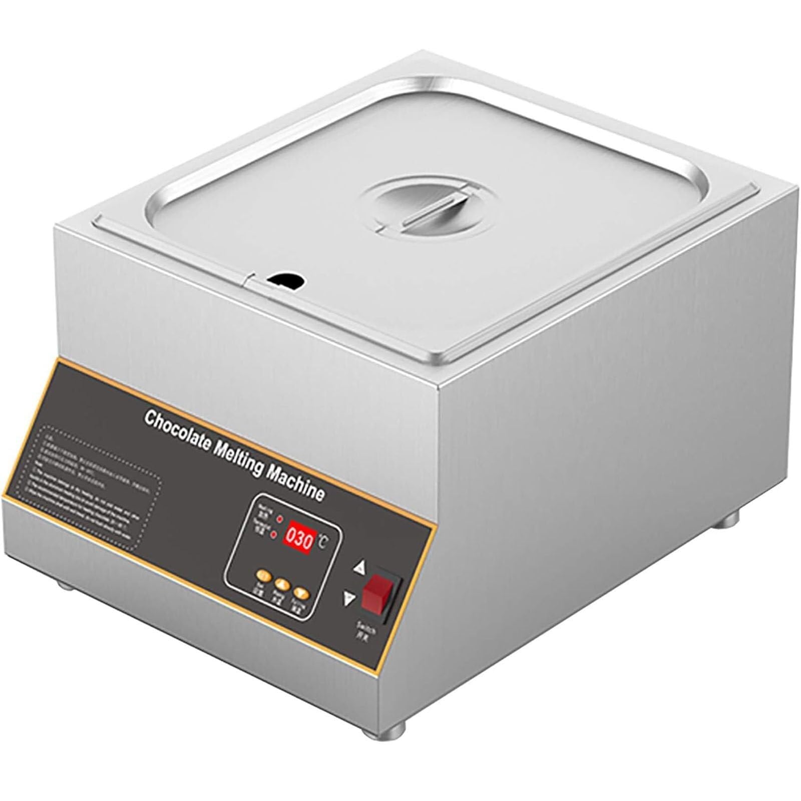 Commercial Chocolate Melting Machine,Stainless Steel Chocolate Warmer, TEMP Control, Electric Chocolate Melting Pot for Chocolate?Milk?Cream(220V,1tank)