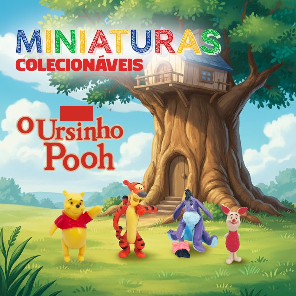 Personagem Miniaturas Colecionáveis ​​Ursinho Pooh 6Cm (Pooh
