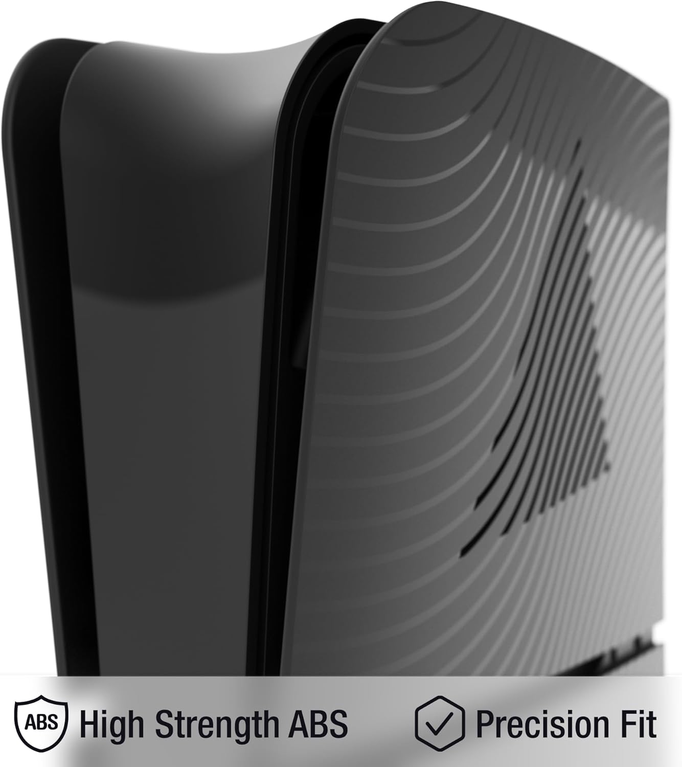 Foamy Lizard StealthPlates v2.0 Low-Profile PS5 Slim Cooling Vent Faceplate for PlayStation 5 Slim Console, Replacement Matte Shell Accessories, High Strength ABS, Vented, Precise Fit (Black Disc) - Image 4