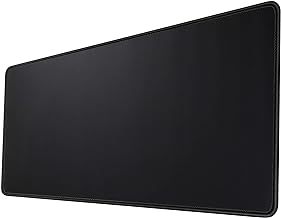 HIHUHEN Gaming Mouse Mat/ Large Mouse Pad 600x300x3 mm | XL mouse pad | table mat/large size | improved precision and speed | rubber base for stable grip on smooth surfaces | non-slip (60x30 Black001)