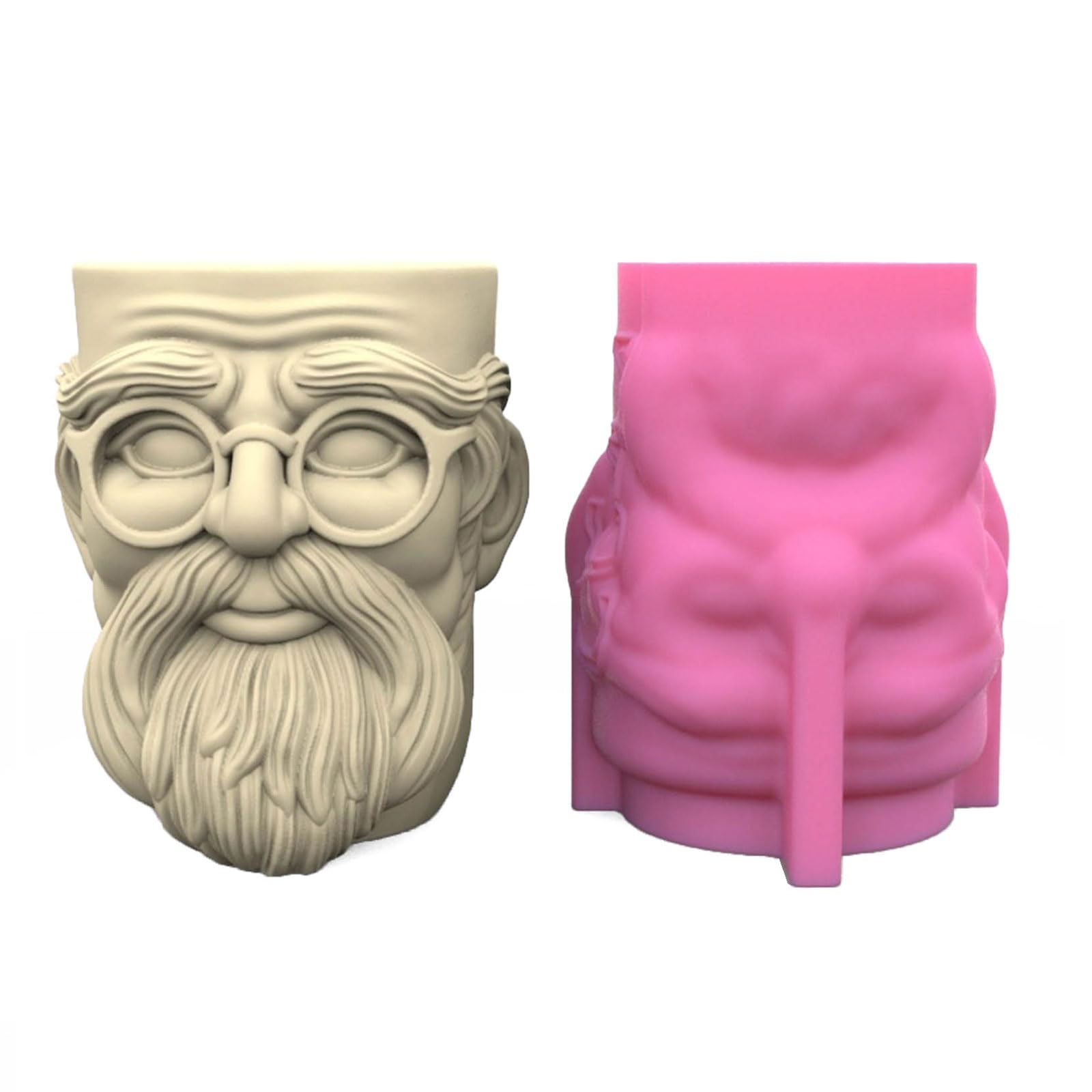 Flower Pots Silicone Molds Succulents Planter Castings Molds Elderly Concrete Planter Vases Molds Clay Resins Molds
