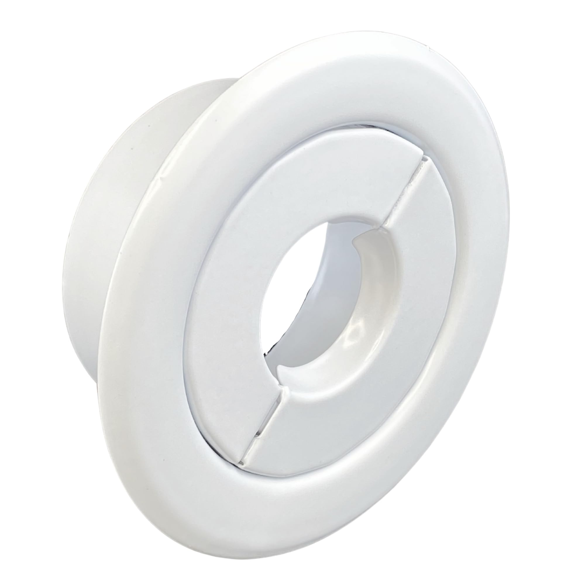 Retrofit Recessed Fire Sprinkler Escutcheon 1/2 in. IPS - Split 3 Piece in White - Depth Adjustment Range up to 3/4 in. for Fire Sprinkler Trim