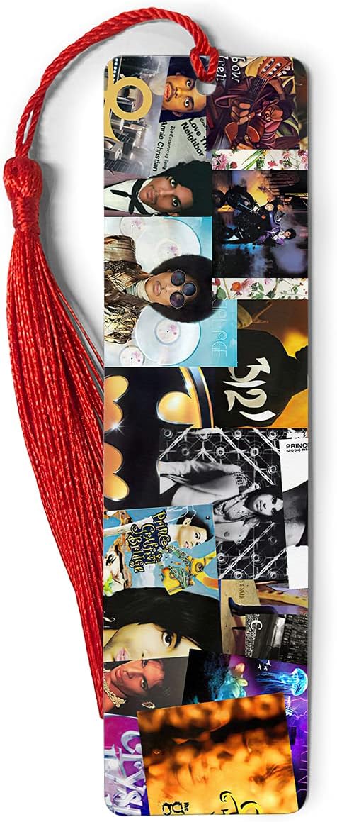 Bookmarks Ruler Metal Prince Bookography Collage Measure Tassels Bookworm for Christmas Ornament Reading Bookmark Gift Markers Bibliophile Book