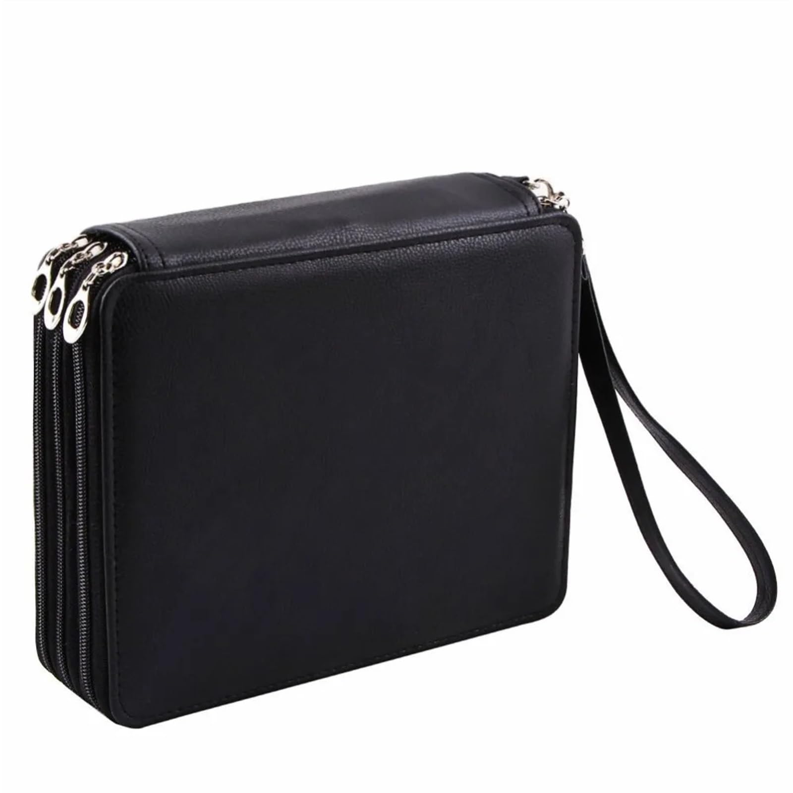 Astuccio Grande Astuccio colorato da 120 slot Borsa di grande capacità | Portatile con cerniera in pelle PU con tracolla(Rose red)