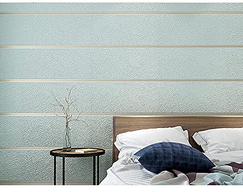 Papier peint intissé moderne à rayures bleu vert salon chambre 53x940 cm