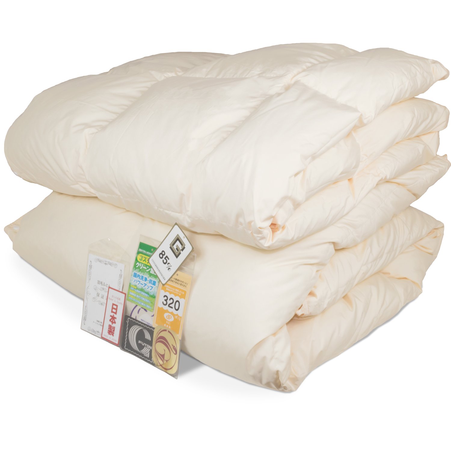 Annomi Factory Duvet Set of 2 (Duet) Single (0.7 kg, Thin Style 0.3 kg), Ivory Color, New Gold Label Certified Quality, Over 320 dp(135 mm Bulk), White Down 85% Lightweight, New Synthetic Fabric Dust-image-26