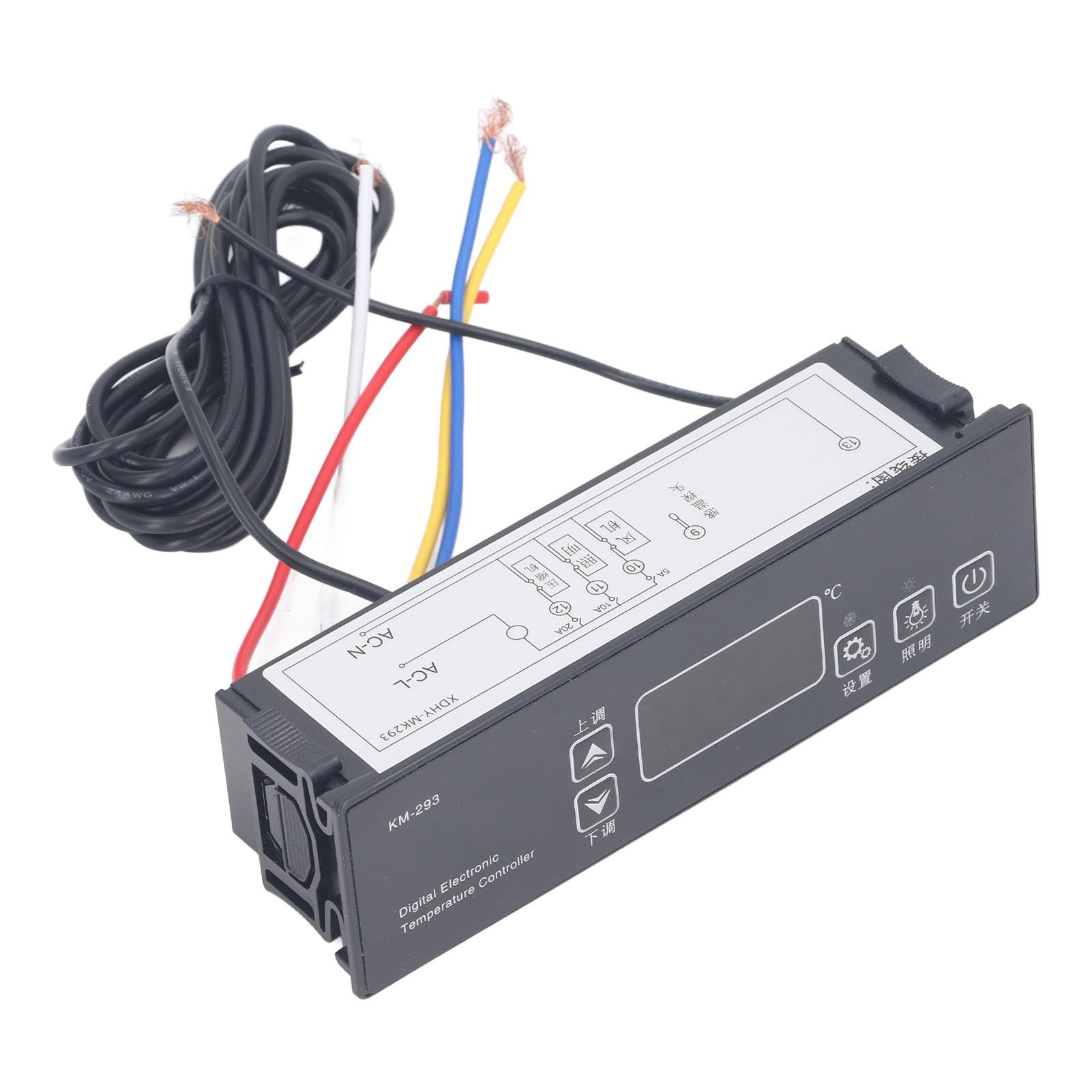 Fdit 220 V Digital Temperature Controller con una Sonda per il Congelatore del Frigorifero, Termostato Elettronico con Alta Precisione per i Fermentatori di Serra