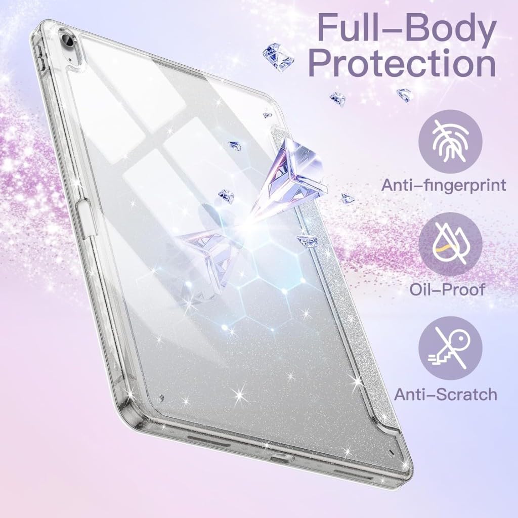 UnDePlus Samsung Galaxy Tab S10 FE+ Plus 13.1inç ile uyumlu Kılıf Grafiti Şeffaf Kalem Bölmeli X620 X626 Lacivert