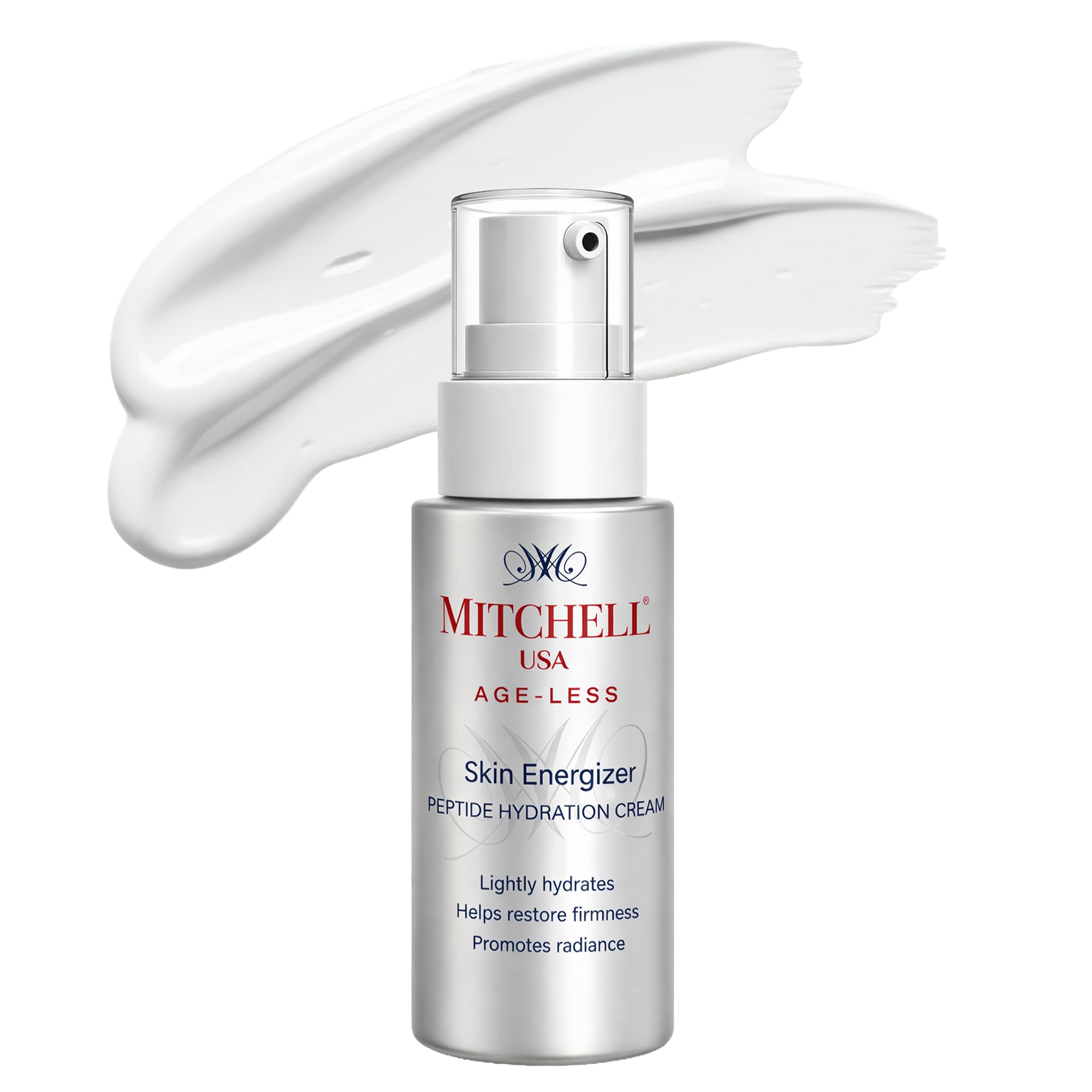 Mitchell USA Skin Energizer Peptide Moisturizer Cream for Cell Renewal & Repair, Hydrating & Moisturizing Dry Skin & Reduces Wrinkles Lotus Seed Extracts, Pumpkin Seed Extracts, Pine Bark Extracts & Apple Extract for Unisex All Skin Type, 30ml