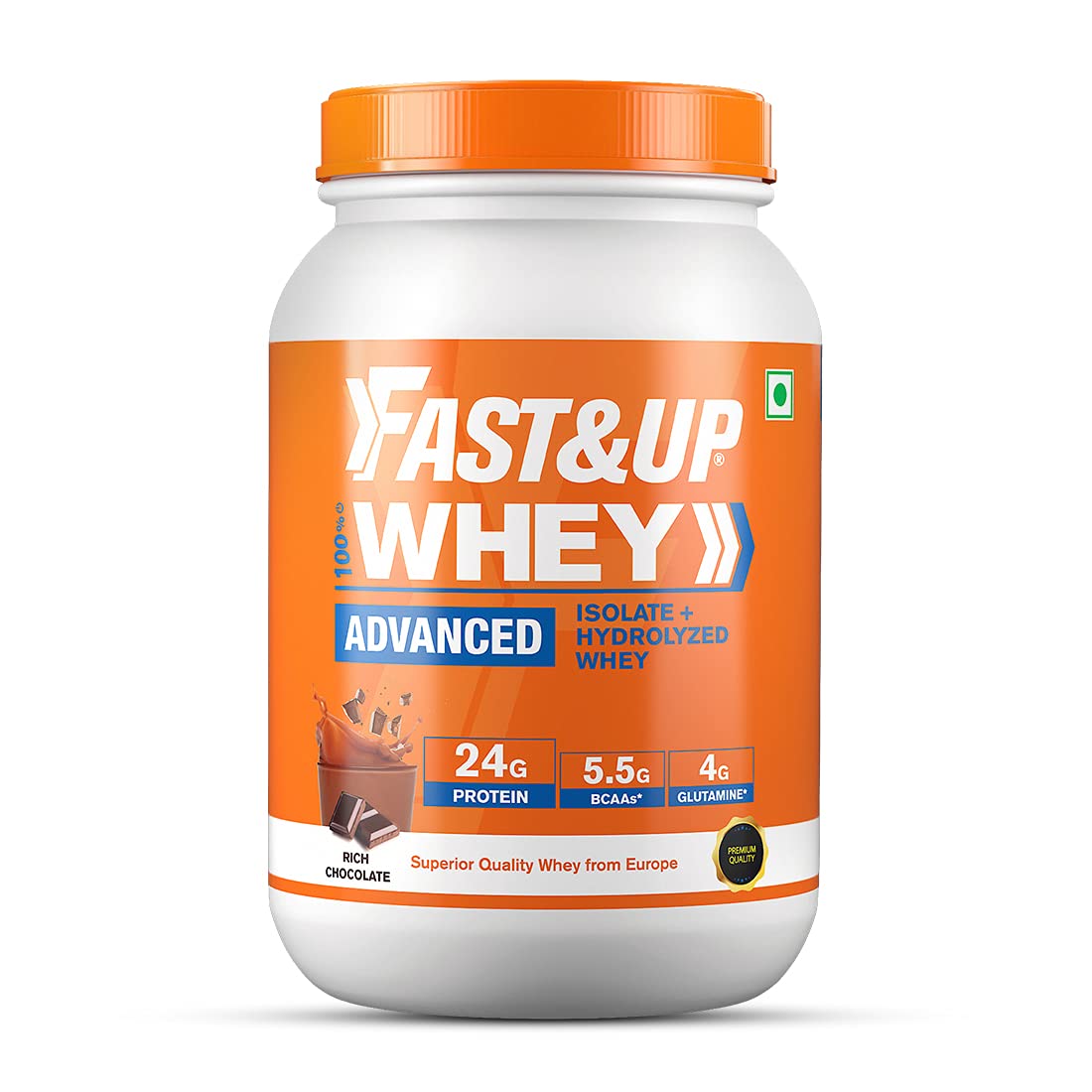 Buy Fast&Up 100 Whey Isolate & Hydrolysate Whey Protein (Rich Chocolate, 30 Servings) 24g