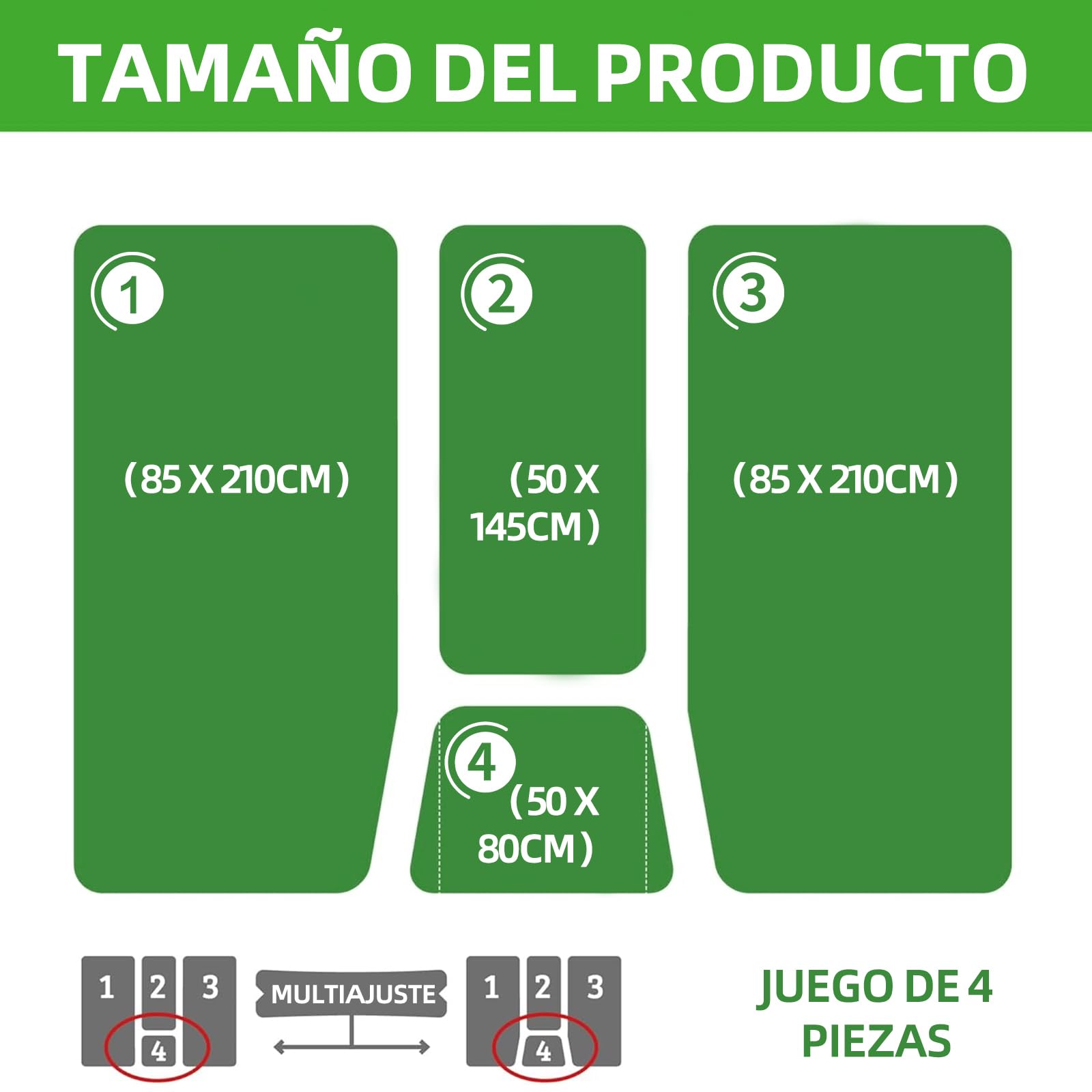 Juego de sábanas para autocaravanas de 4 piezas con colchón central - Juego de sábanas RV para autocaravanas Volkswagen California/Mercedes-Benz Marco Polo/FIAT Ducato (gris claro)