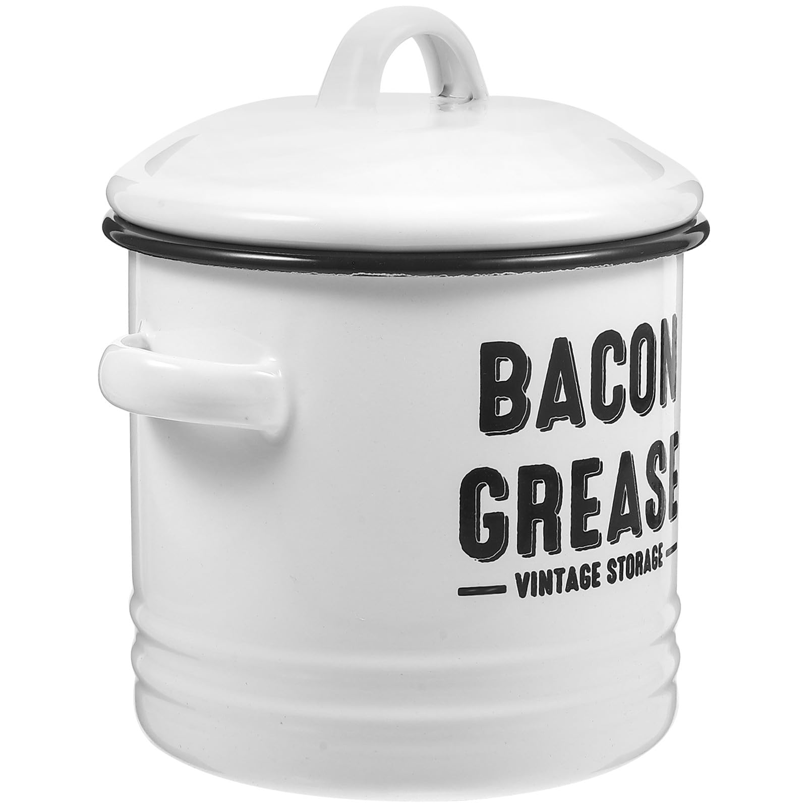 Housoutil pot en émail blanc 1200 ml couvercle cuisine vintage