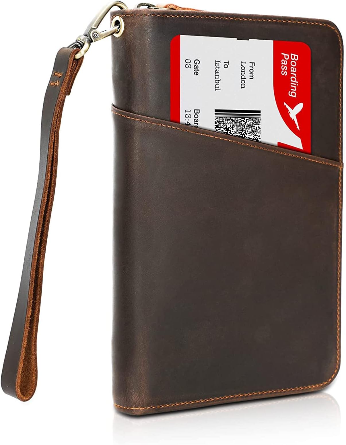 compalo Passport Holder Passport Wallet Full Grain Leather RFID