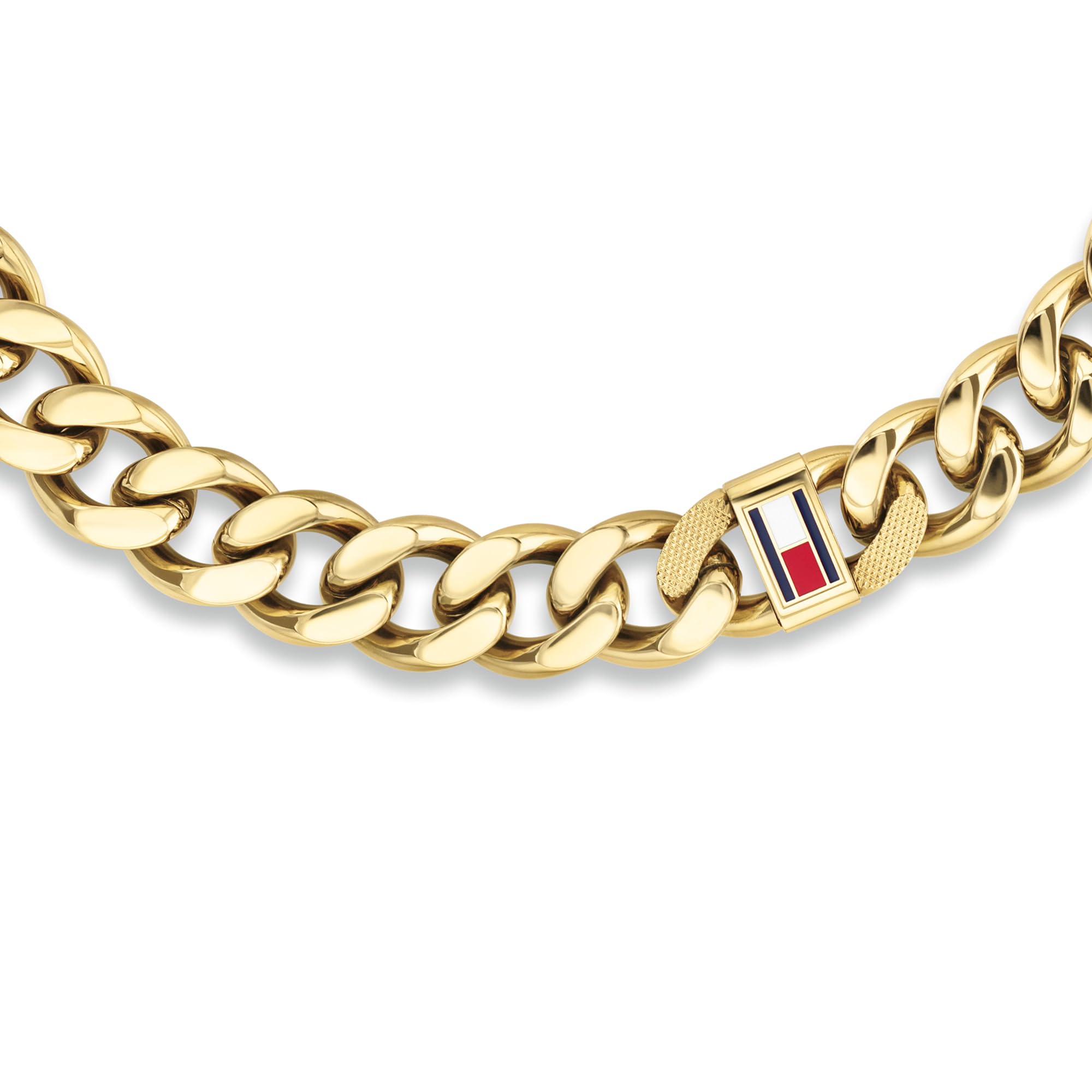 Tommy Hilfiger Jewelry Men's Stainless Steel Chain Bracelet and Necklace with a Iconic Tommy Hilfiger Flag