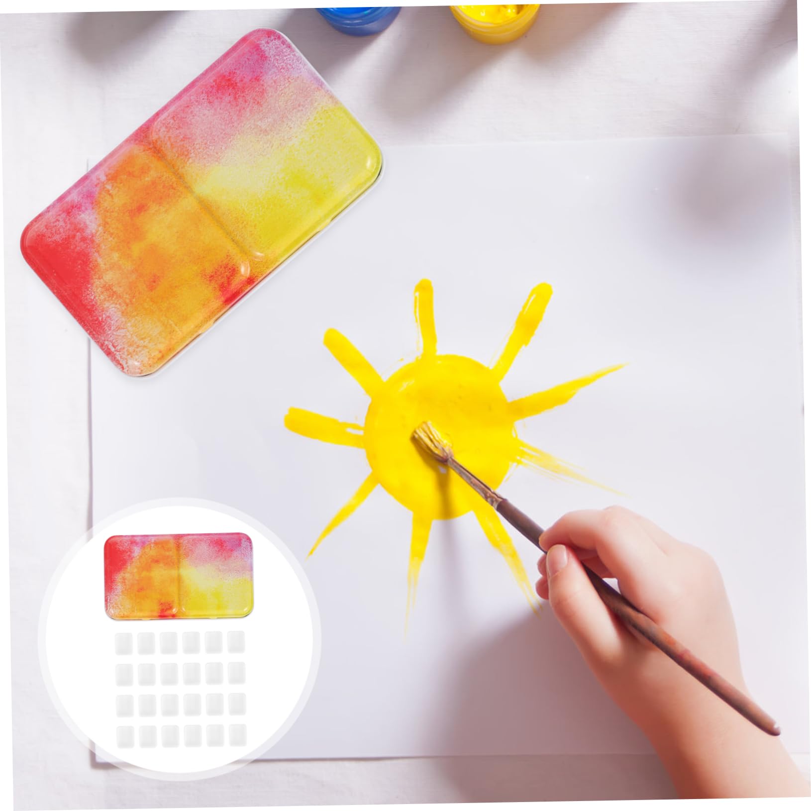 Operitacx 3ensembles Boîte De Peinture à Aquarelle Vide avec Compartiments pour Mélanger pour Artistes Déplacement Et Amateurs Art