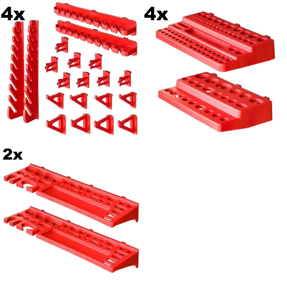 SimpleThing Sistema de almacenamiento para taller, 230 x 78 cm, estantería de pared con soportes para herramientas, placas de pared extrafuertes, estantería para herramientas, estantería para garaje,