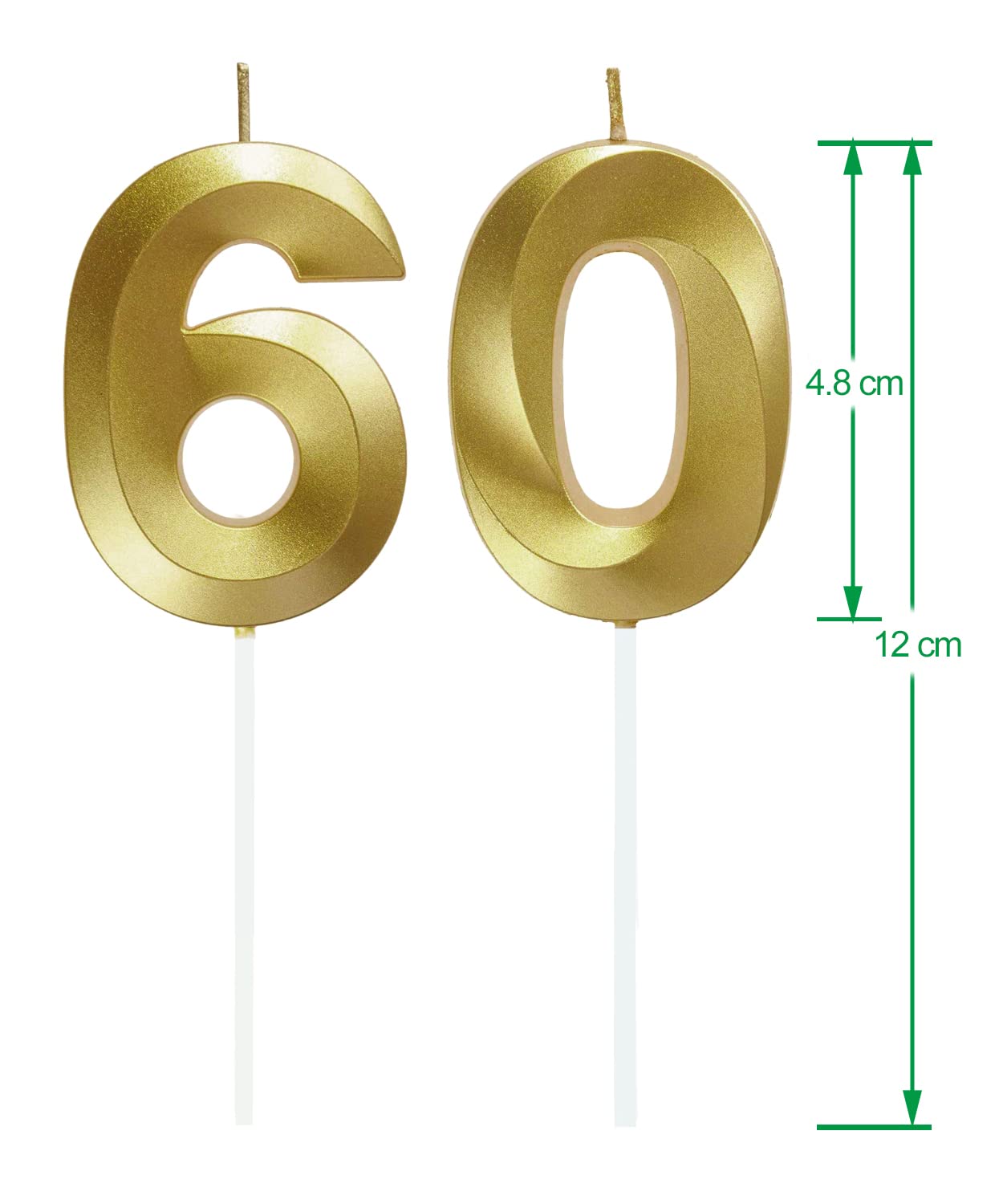 Bougie Numéro Anniversaire 60 Ans Bougie Fontaine Bougies Gâteau Décorations Fête Or