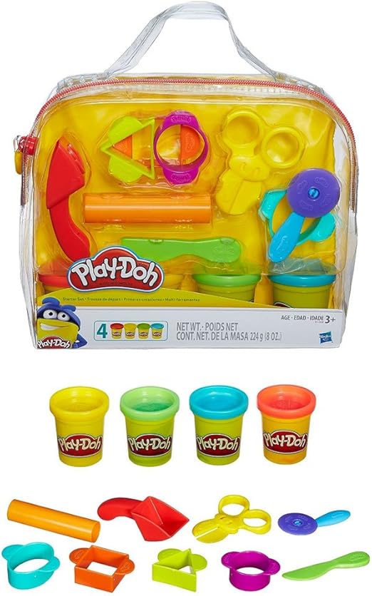 Play-Doh Starter Set, Games for Kids Aged 3 Years and Up, with 4 Colours & 5 Essential Tools