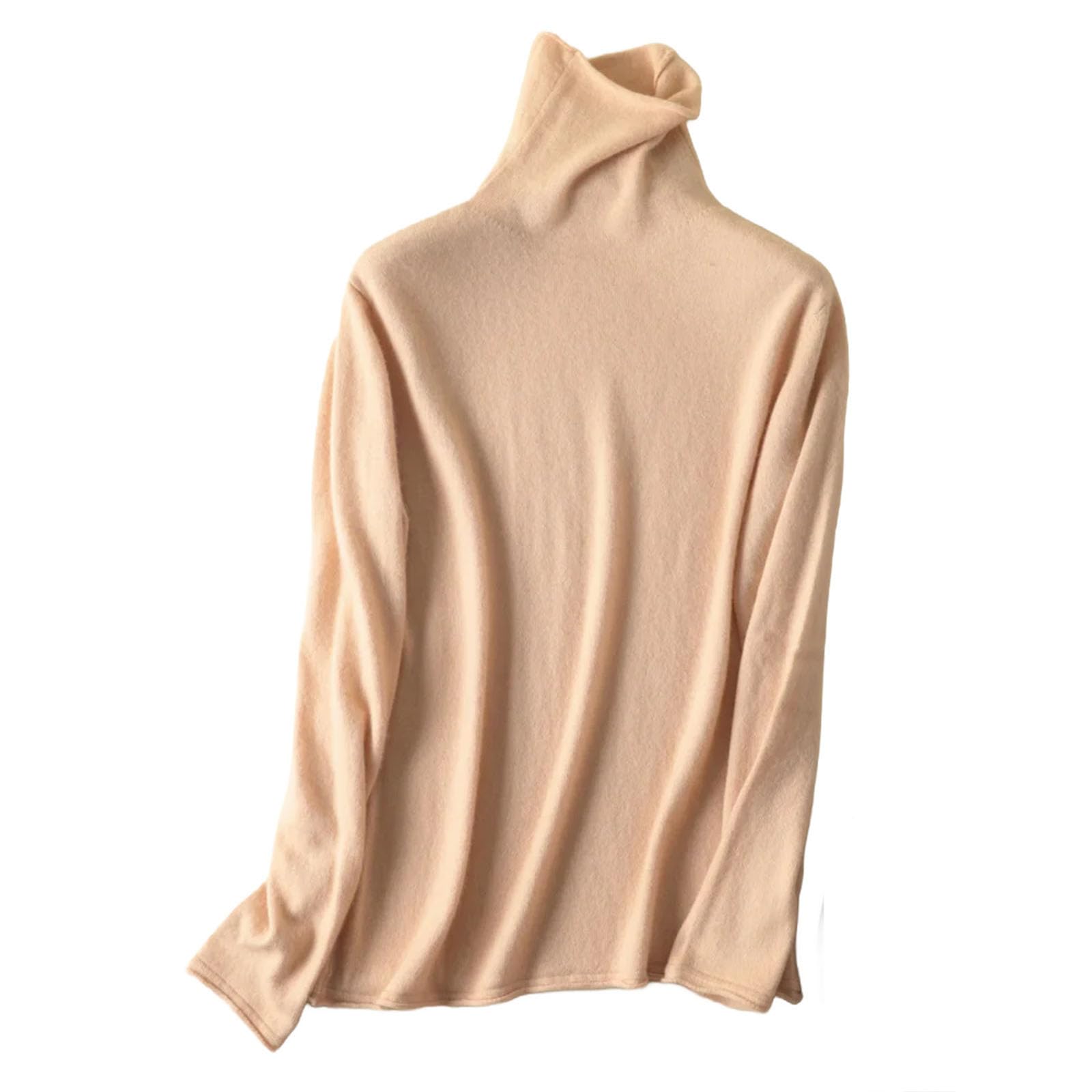 Womens 100 Percent Cashmere Sweater High Neck Long Sleeve Pullover Knitted Base Warm Spring Winter Fashion Tops