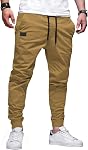 JMIERR Mens Pants Joggers with Pockets Casual Drawstring Twill Chino Pants | Jogging Pant, Cotton, Sweatpants, Track Pants, Hiking, Stretch, Tapered Pants, Relaxed Fit, Outdoor, Travel, Fall