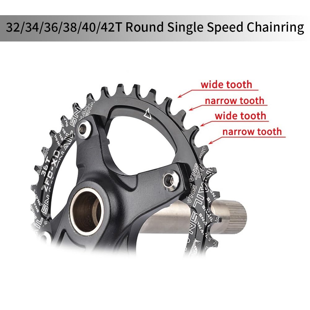 Platos y bielas para Bicicleta de montaña, 170 mm, 175 mm, 104 BCD, 32T/34T/36T/38T/40T/42T, Plato Ovalado, Dientes Estrechos y Anchos, Juego de bielas Huecas integradas, compatib