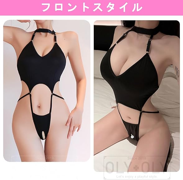 エロい洋ロリモデル画像 leotard t-back Amazon | 【OLYOLY】過激 穴あき 超ハイレグレオタード Tバック Tフロント セクシー コスプレ レディース 濡れ透け 水着 下着 ベビードール ランジェリー (01 黒) | コスプレ・仮装 通販