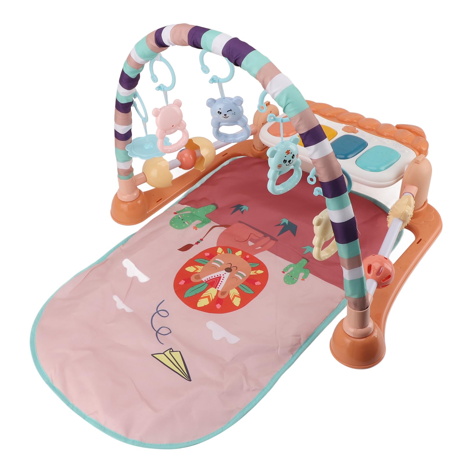 Tappetino per Kick and Play per Neonati, Tappetino da Gioco per Palestra per Bambini con Specchio, Centro attività per Tappetino per la Pancia per Giocattoli Neonati