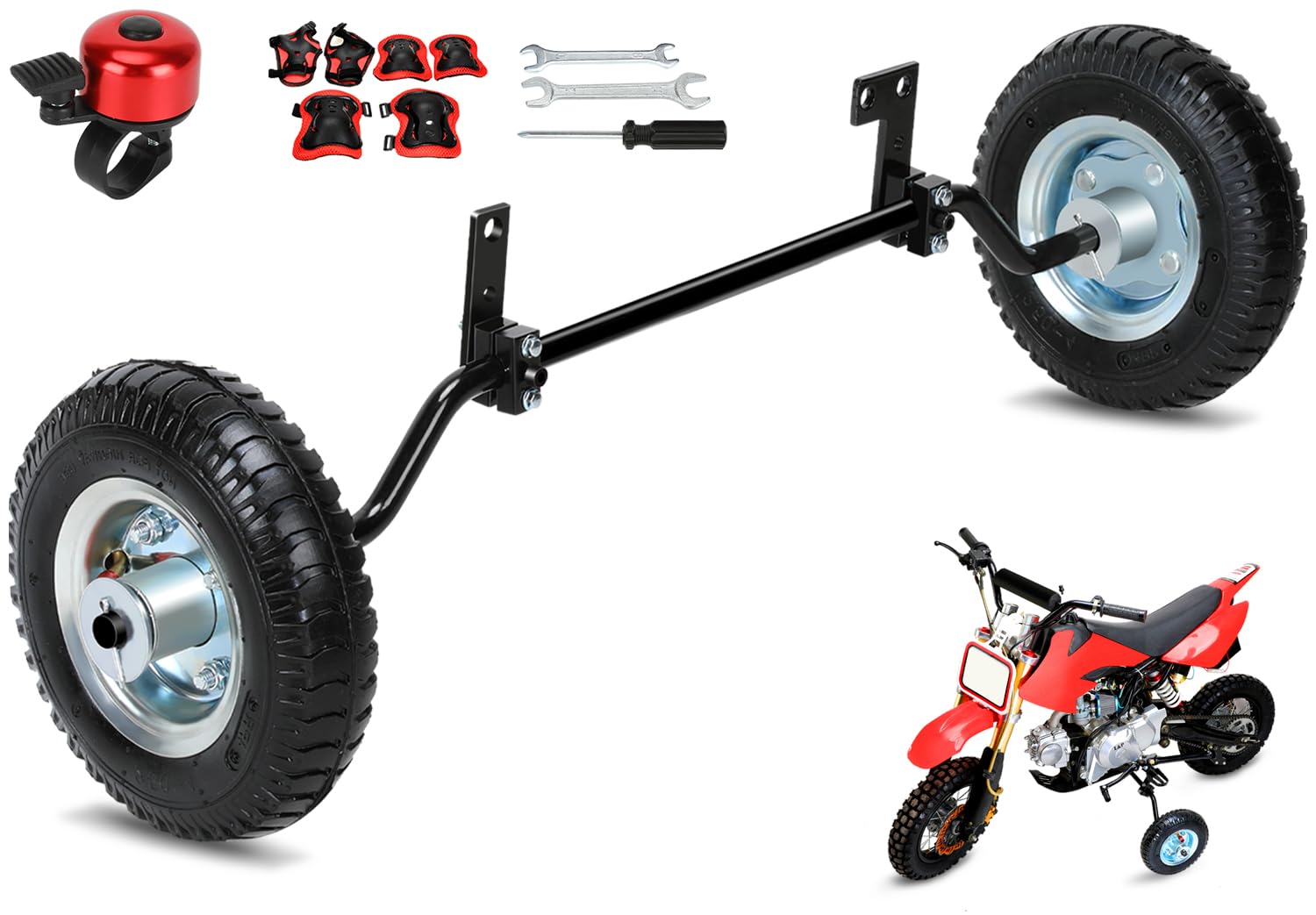 EOPOAYI Dirt Bike Training Wheels with Bell