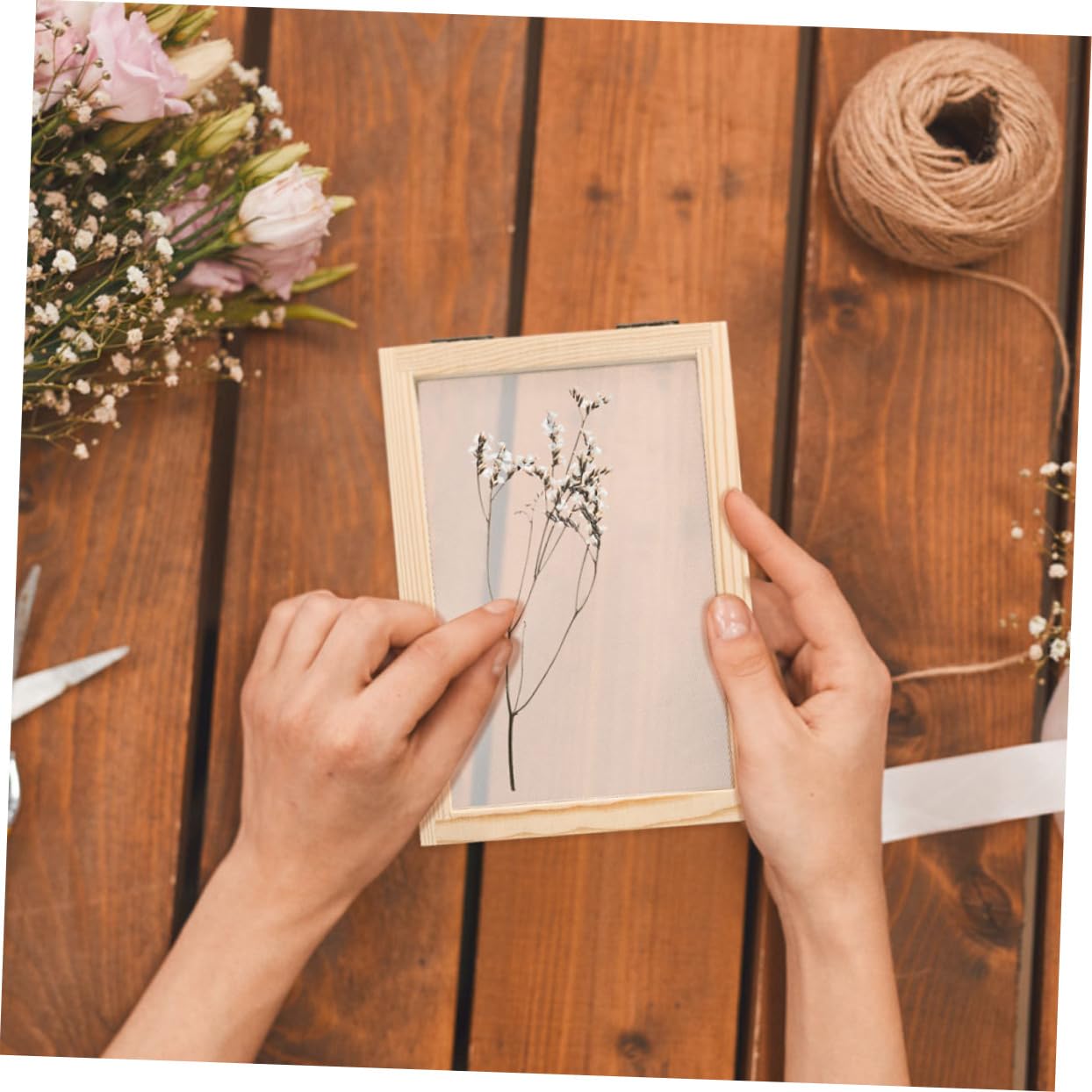 VILLCASE 10 Pezzi Cornice in Legno per Creazione Carta Fatta Mano Kit Fai da Te per Telaio Artigianale in Legno Naturale Resistente e Facile da per Attività Educative Famiglia