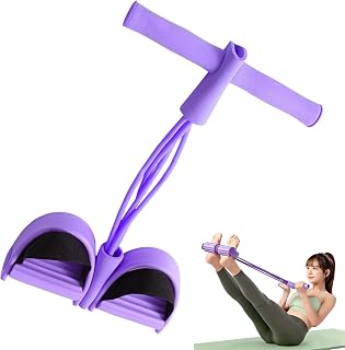 Banda de Resistencia para Pedales Cuerda de tracción con Pedales Cuerda elástica para Entrenamiento ejercitador Abdominal con Pedal de pie para Entrenamiento de Cintura piernas