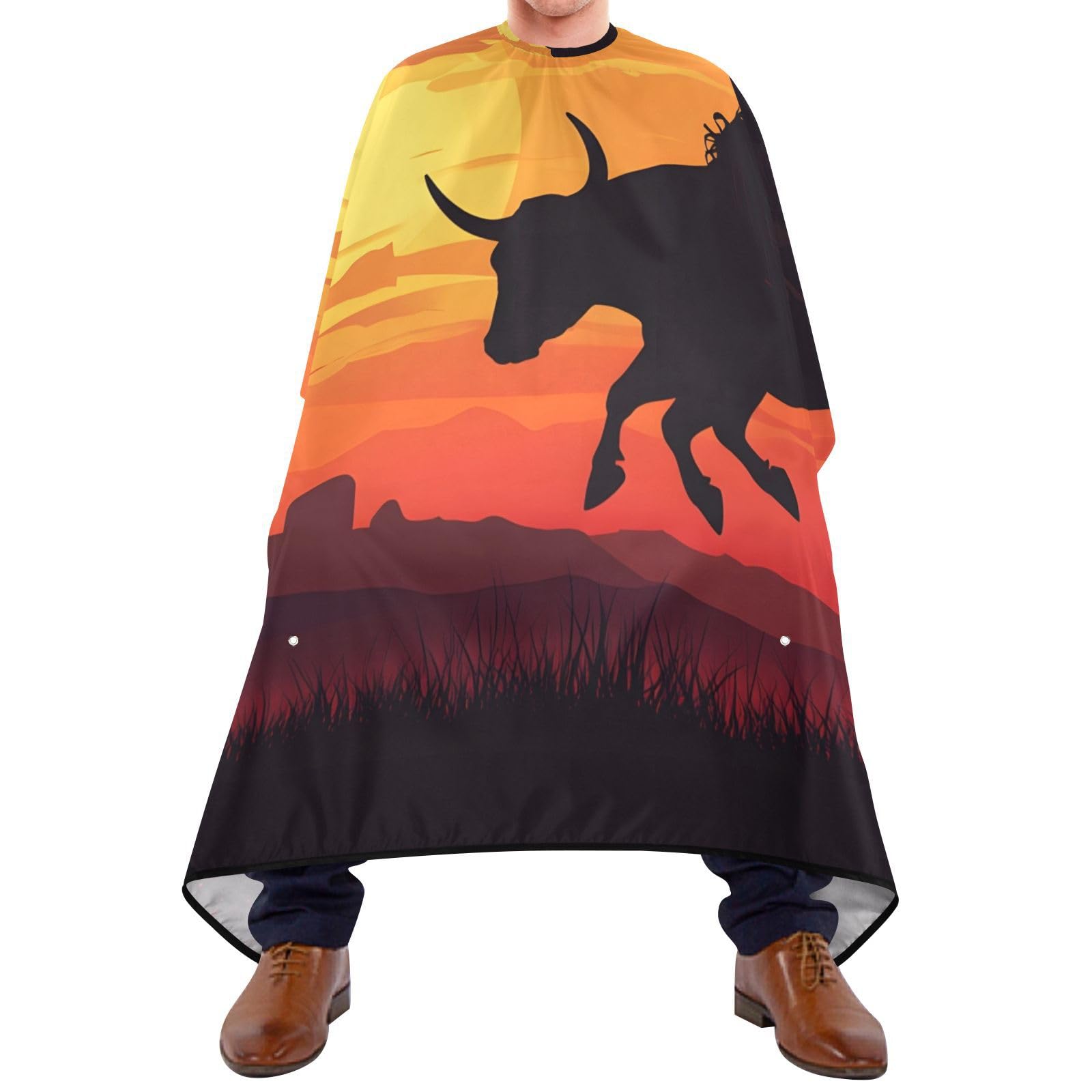 Hezely Western Cowboy Hair Dye Cape, Barber Cape for Adults,Waterproof Salon Cape,Waterproof Hairdressing Styling Hair Cutting, 65