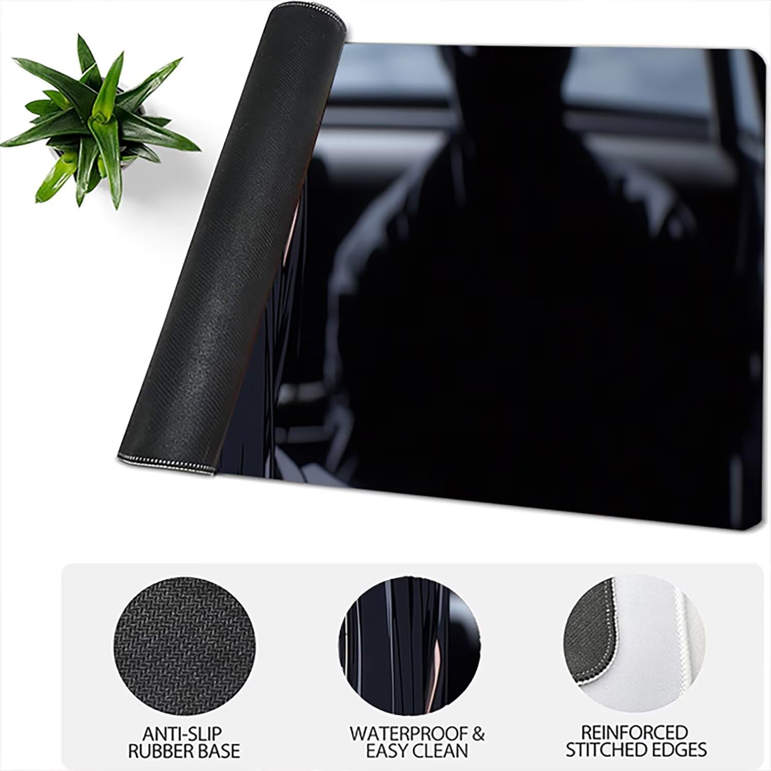 Podkładka pod mysz Lejnlnng XXL - 120 x 60 cm - Cartoon Big Gamer Mouse Pad, ciemna XL antypoślizgowa gumowa mata na biurko, wodoodporna podkładka pod mysz o wysokiej precyzji i szybkości JL-7164