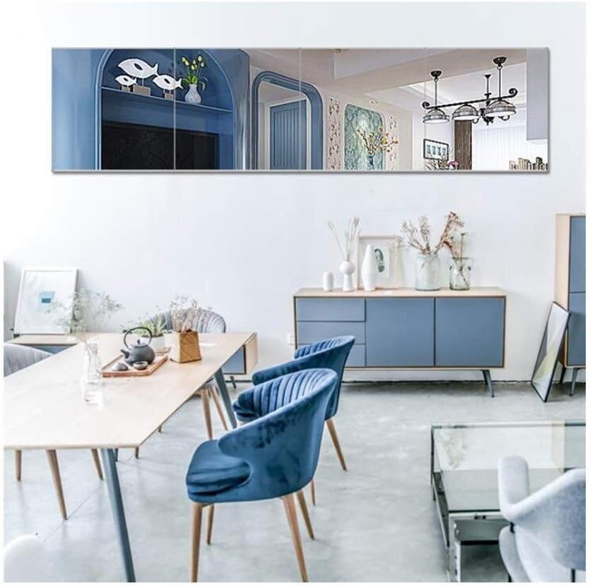 Wall Mounted Frameless Leaner Mirror Free Standing Rectangle Floor Mirror 4pcs Hall Full Length Mirror for Bedroom Bathroom AN1022 910 (Size : 40cm×40cm)